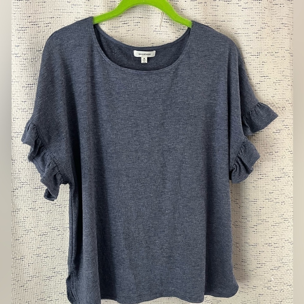 Max Studio Ruffle Sleeve Knit Top - Picture 3 of 6